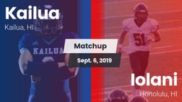 Matchup: Kailua  vs. Iolani  2019
