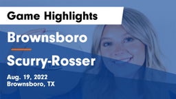Brownsboro  vs Scurry-Rosser  Game Highlights - Aug. 19, 2022