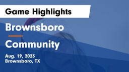 Brownsboro  vs Community  Game Highlights - Aug. 19, 2023