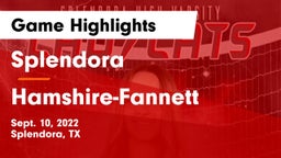 Splendora  vs Hamshire-Fannett  Game Highlights - Sept. 10, 2022