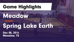 Meadow  vs Spring Lake Earth Game Highlights - Dec 08, 2016