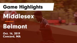Middlesex  vs Belmont  Game Highlights - Oct. 16, 2019