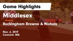 Middlesex  vs Buckingham Browne & Nichols  Game Highlights - Nov. 6, 2019