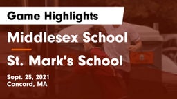 Middlesex School vs St. Mark's School Game Highlights - Sept. 25, 2021