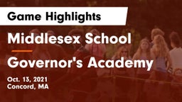 Middlesex School vs Governor's Academy  Game Highlights - Oct. 13, 2021