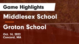 Middlesex School vs Groton School  Game Highlights - Oct. 14, 2022