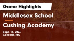 Middlesex School vs Cushing Academy  Game Highlights - Sept. 13, 2023