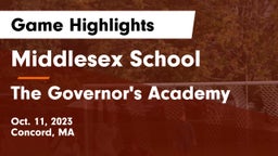 Middlesex School vs The Governor's Academy Game Highlights - Oct. 11, 2023