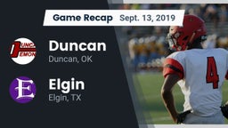 Recap: Duncan  vs. Elgin  2019