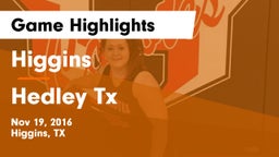 Higgins  vs Hedley Tx Game Highlights - Nov 19, 2016