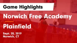 Norwich Free Academy vs Plainfield Game Highlights - Sept. 20, 2019