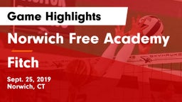 Norwich Free Academy vs Fitch  Game Highlights - Sept. 25, 2019