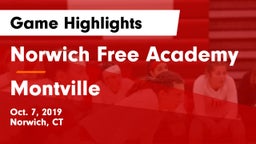 Norwich Free Academy vs Montville  Game Highlights - Oct. 7, 2019