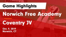 Norwich Free Academy vs Coventry JV Game Highlights - Oct. 9, 2019