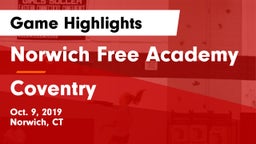 Norwich Free Academy vs Coventry Game Highlights - Oct. 9, 2019
