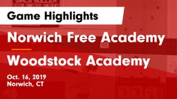 Norwich Free Academy vs Woodstock Academy Game Highlights - Oct. 16, 2019