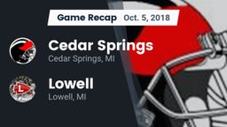 Recap: Cedar Springs  vs. Lowell  2018