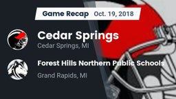 Recap: Cedar Springs  vs. Forest Hills Northern Public Schools 2018
