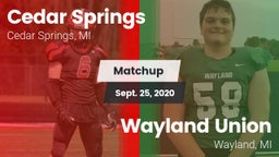Matchup: Cedar Springs High vs. Wayland Union  2020