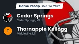 Recap: Cedar Springs  vs. Thornapple Kellogg  2022