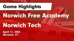 Norwich Free Academy vs Norwich Tech Game Highlights - April 11, 2023