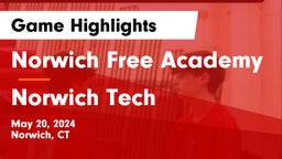 Norwich Free Academy vs Norwich Tech Game Highlights - May 20, 2024