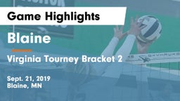 Blaine  vs Virginia Tourney Bracket 2 Game Highlights - Sept. 21, 2019