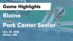 Blaine  vs Park Center Senior  Game Highlights - Oct. 22, 2020