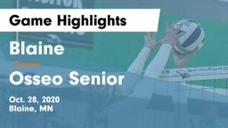 Blaine  vs Osseo Senior  Game Highlights - Oct. 28, 2020