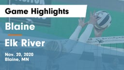 Blaine  vs Elk River  Game Highlights - Nov. 20, 2020