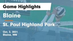 Blaine  vs St. Paul Highland Park  Game Highlights - Oct. 2, 2021