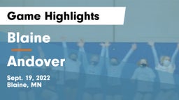 Blaine  vs Andover  Game Highlights - Sept. 19, 2022