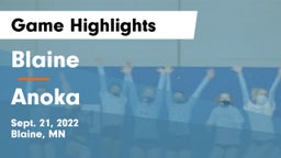 Blaine  vs Anoka  Game Highlights - Sept. 21, 2022