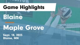 Blaine  vs Maple Grove  Game Highlights - Sept. 18, 2023