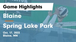 Blaine  vs Spring Lake Park  Game Highlights - Oct. 17, 2023