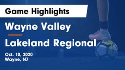 Wayne Valley  vs Lakeland Regional  Game Highlights - Oct. 10, 2020