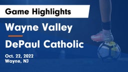 Wayne Valley  vs DePaul Catholic  Game Highlights - Oct. 22, 2022