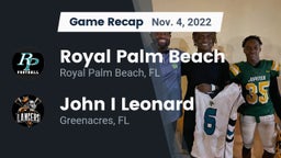 Recap: Royal Palm Beach  vs. John I Leonard  2022