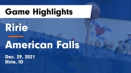 Ririe  vs American Falls Game Highlights - Dec. 29, 2021