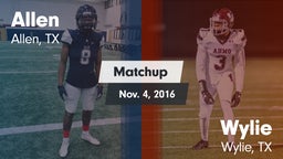 Matchup: Allen  vs. Wylie  2016