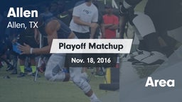 Matchup: Allen  vs. Area 2016