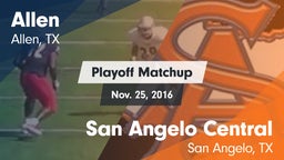 Matchup: Allen  vs. San Angelo Central  2016