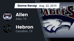 Recap: Allen  vs. Hebron  2019