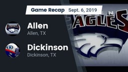 Recap: Allen  vs. Dickinson  2019