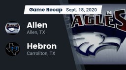 Recap: Allen  vs. Hebron  2020