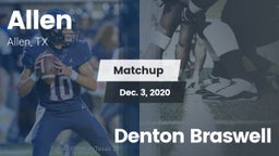 Matchup: Allen  vs. Denton Braswell 2020