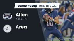 Recap: Allen  vs. Area 2020