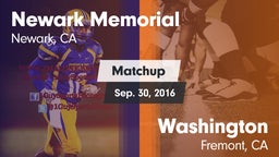 Matchup: Newark Memorial vs. Washington  2016