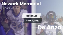 Matchup: Newark Memorial vs. De Anza  2020