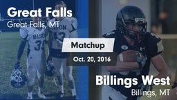 Matchup: Great Falls High vs. Billings West  2016